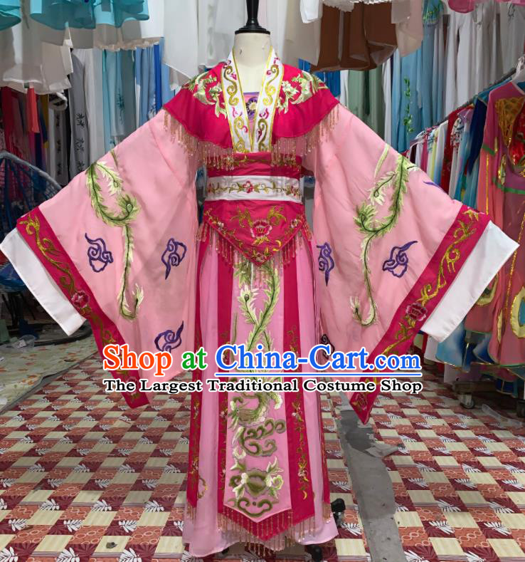 China Ancient Imperial Concubine Garment Costumes Shaoxing Opera Court Woman Pink Dress Outfits Traditional Peking Opera Huadan Clothing