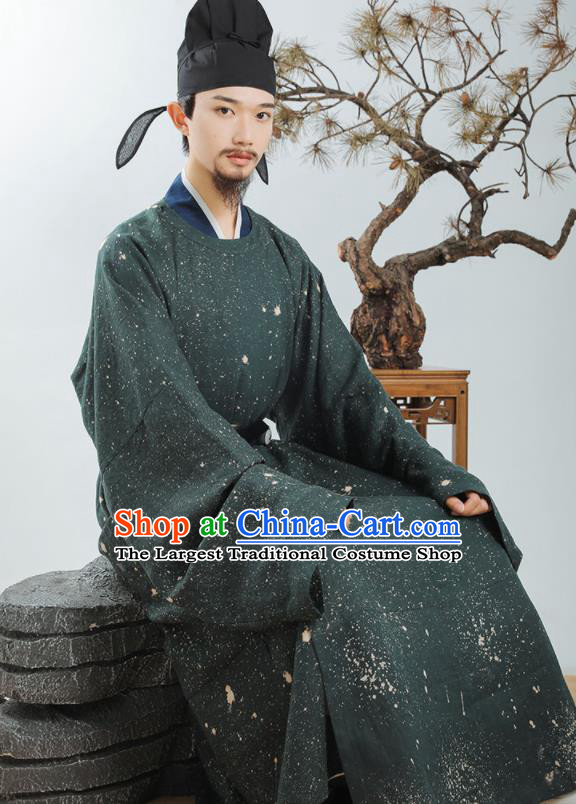 China Traditional Official Green Hanfu Robe Song Dynasty Scholar Clothing Ancient County Magistrate Garment Costume