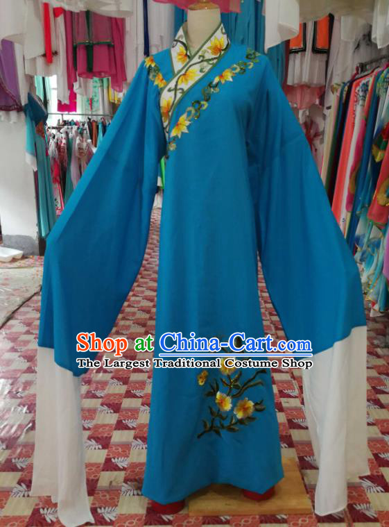 China Beijing Opera Xiaosheng Blue Robe Traditional Opera Young Childe Clothing Shaoxing Opera Scholar Garment Costumes