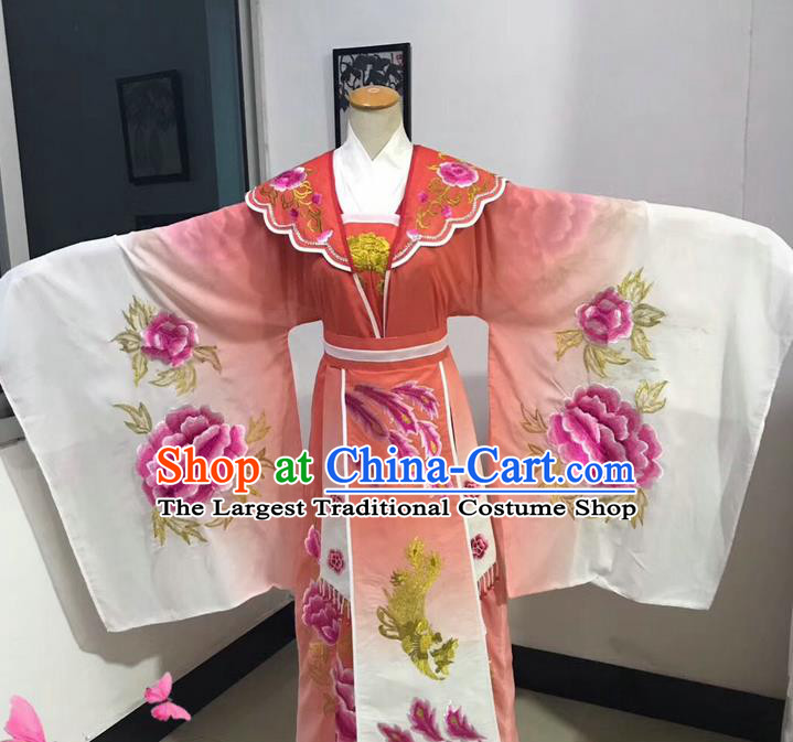 China Peking Opera Hua Tan Red Dress Outfits Ancient Empress Clothing Traditional Shaoxing Opera Princess Garments