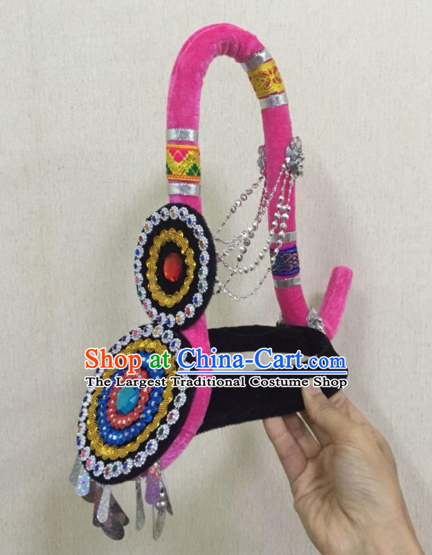 China She Nationality Folk Dance Hair Accessories Minority Dance Headdress Ethnic Performance Headpieces