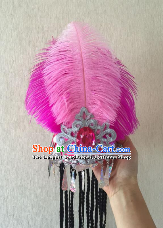 China Xinjiang Minority Dance Headwear Uyghur Ethnic Performance Headdress Uighur Nationality Folk Dance Feather Hat