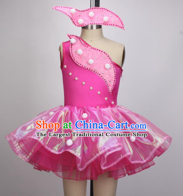 Professional Tu Tu Dance Pink Dress Children Modern Dance Clothing Girl Dancewear Ballet Dance Garment Costume