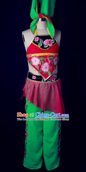 China Fan Dance Dress Children Yangko Dance Outfits Girl Performance Clothing Folk Dance Garment Costumes