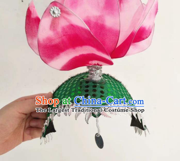 China Opening Dance Hair Crown Women Group Lotus Dance Hat Stage Performance Hair Accessories Classical Dance Headpiece