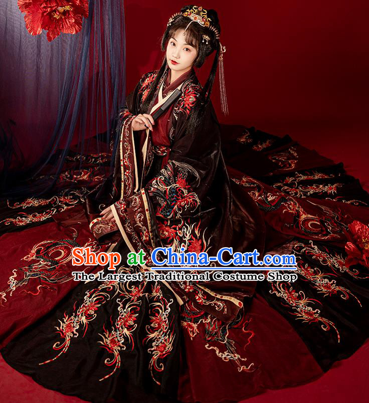 China Jin Dynasty Wedding Historical Clothing Ancient Palace Princess Garment Costumes Traditional Court Beauty Hanfu Dresses Complete Set