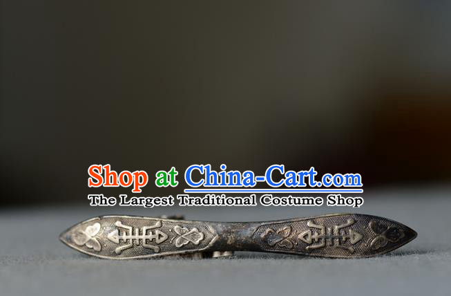 Chinese Ancient Imperial Consort Silver Hairpin Traditional Great Wing Hair Accessories Handmade Qing Dynasty Court Woman Hair Crown