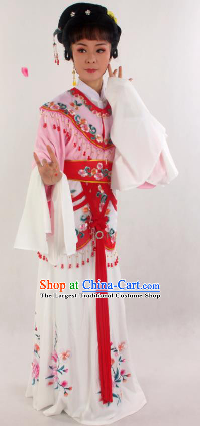 Chinese Beijing Opera Hua Tan Garment Costumes Ancient Fairy Pink Dress Outfits Traditional Shaoxing Opera A Dream in Red Mansions Clothing