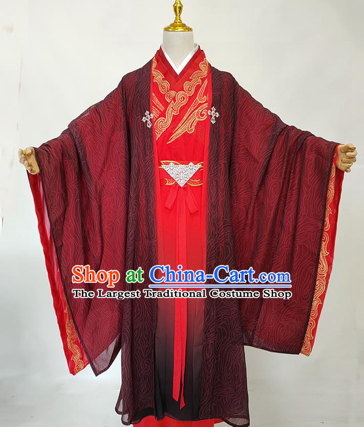 China Ancient Swordsman Robe Apparels Drama Love and Redemption Yu Sifeng Clothing Tang Dynasty Royal Prince Garment Costumes