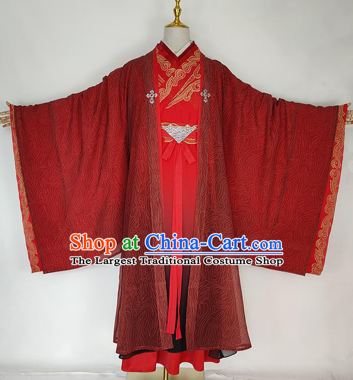 China Ancient Royal Prince Wedding Robe Apparels Drama Love and Redemption Yu Sifeng Clothing Tang Dynasty Swordsman Garment Costumes