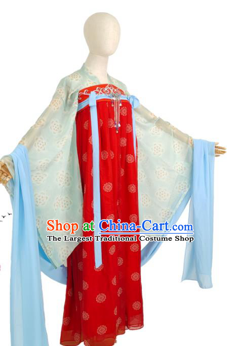 Chinese Tang Dynasty Princess Red Dress Outfits Traditional Drama Chang Ge Xing Li Leyan Garment Costumes Ancient Palace Lady Clothing