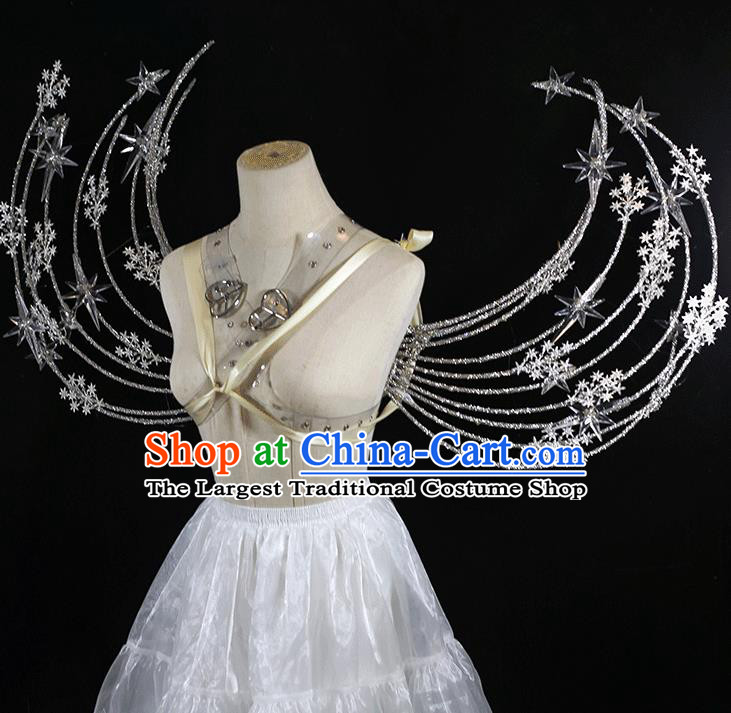 Halloween Cosplay Fairy Wings Angel Crystal Wings Handmade Catwalks Props Wedding Bride Back Accessories