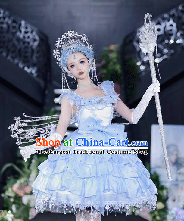 Top Princess Crystal Sceptre Stage Show Mace Handmade Queen Accessories Cosplay Fairy Props