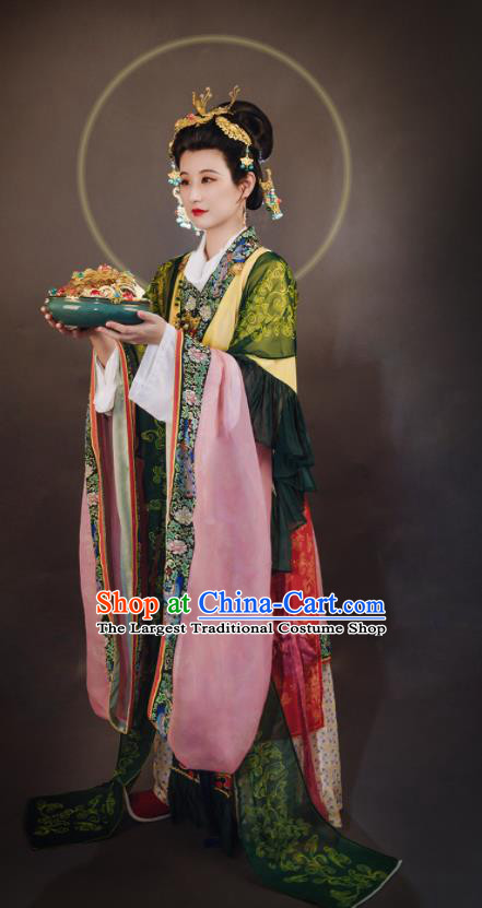 China Song Dynasty Noble Woman Historical Clothing Ancient Royal Countess Garment Costumes Traditional Hanfu Dress Attires