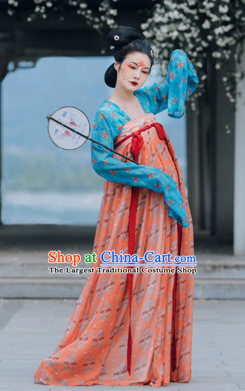 China Traditional Palace Beauty Historical Clothing Tang Dynasty Imperial Consort Hanfu Dress Ancient Court Woman Garment Costumes