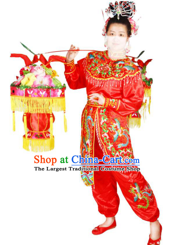 Chinese Peking Opera Female General Red Uniforms Traditional Cosplay Swordswoman Hu Sanniang Clothing Beijing Opera Actress Garment Costumes