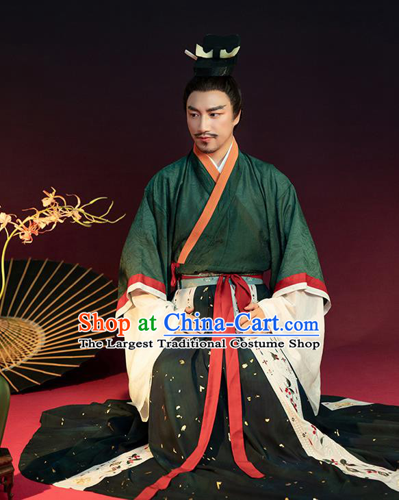 China Traditional Jin Dynasty Childe Hanfu Garments Ancient Prince Historical Clothing for Men