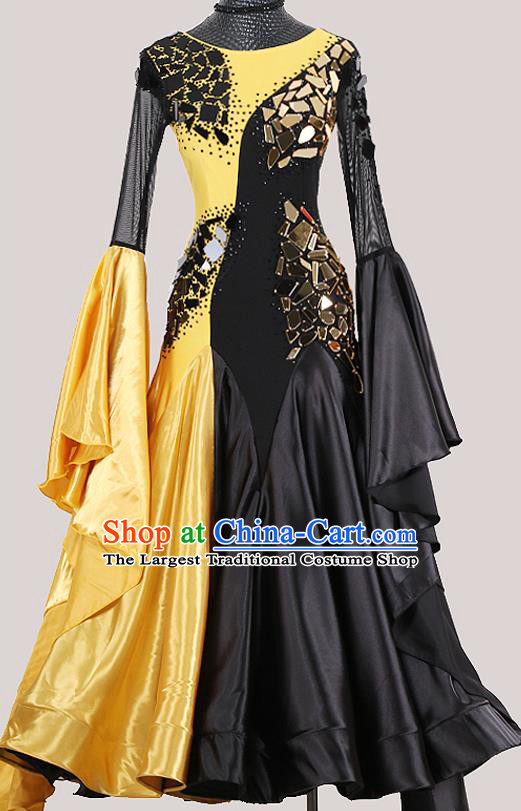 Custom Modern Dance Fashion Waltz Performance Garment Ballroom Dancing Wide Sleeve Dress International Dance Competition Clothing