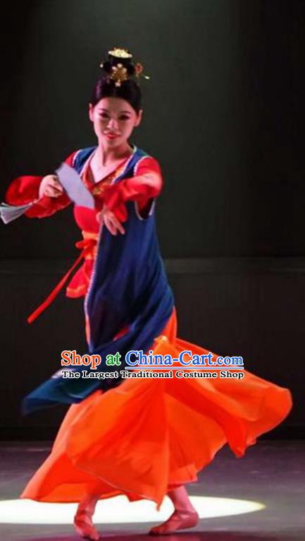 Chinese Classical Dance Dress Stage Performance Outfits Hanfu Dance Garment Costumes Female Fan Dance Clothing