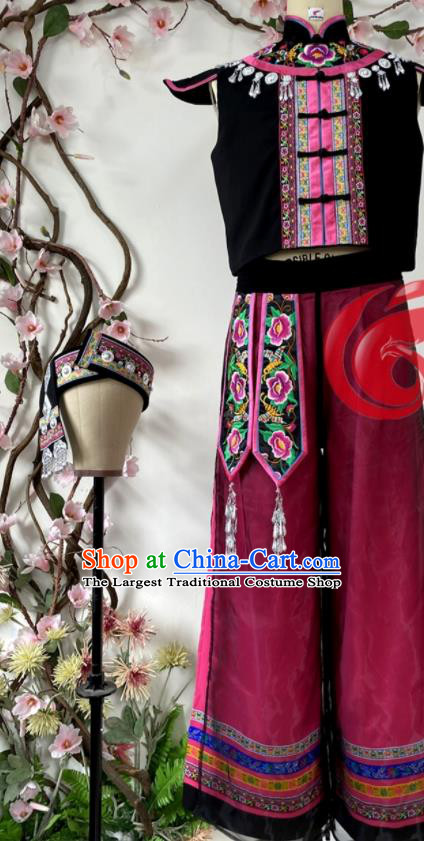 Chinese She Nationality Male Clothing Ethnic Group Dance Purple Uniforms Minority Festival Performance Garment Costumes