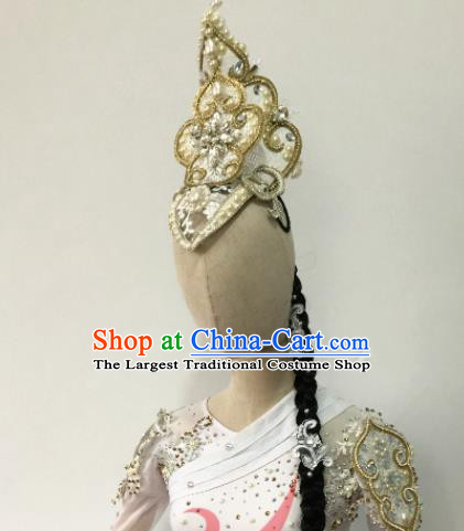 Top China Opening Dance Headdress Stage Performance Women Group Dance Hair Crown Classical Dance Hair Accessories