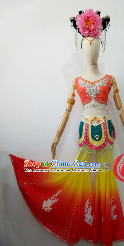 Chinese Stage Performance Flying Apsaras Outfits Female Group Dance Clothing Classical Dance Garment Costumes