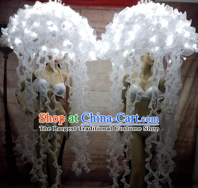 Custom Halloween Performance Hair Accessories Stage Show LED Headdress Catwalks Luxury Tassel Hat