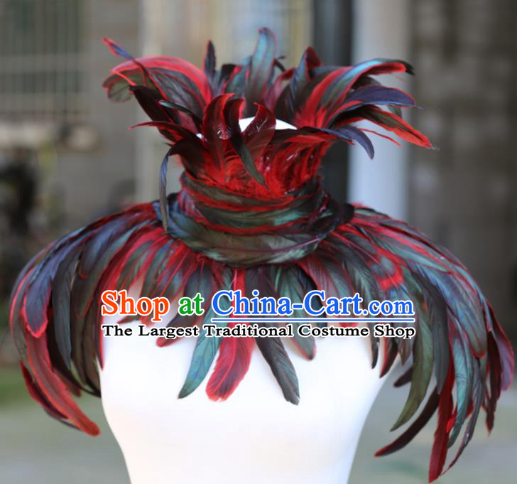 Top Brazilian Carnival Headdress Samba Dance Feather Shoulder Accessories Miami Catwalks Cappa Stage Show Prop