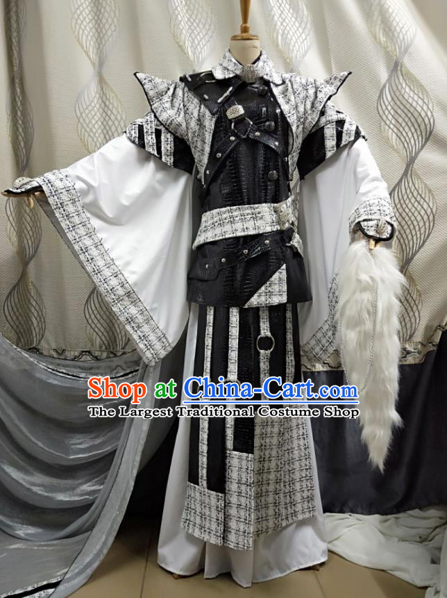 Chinese Puppet Show Warrior Garment Costumes Ancient Young Knight Uniforms Traditional Cosplay Swordsman Clothing