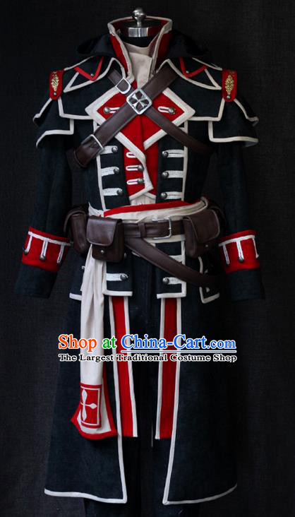 Custom Cosplay Knight Clothing European Prince Garment Costumes Western Assassin Black Suits