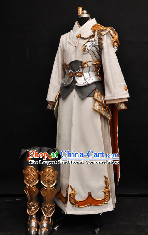 Chinese Ancient Swordsman Armor Uniforms Traditional Cosplay Young Knight Clothing Swords of Legends Warrior Ge Xuan Garment Costumes