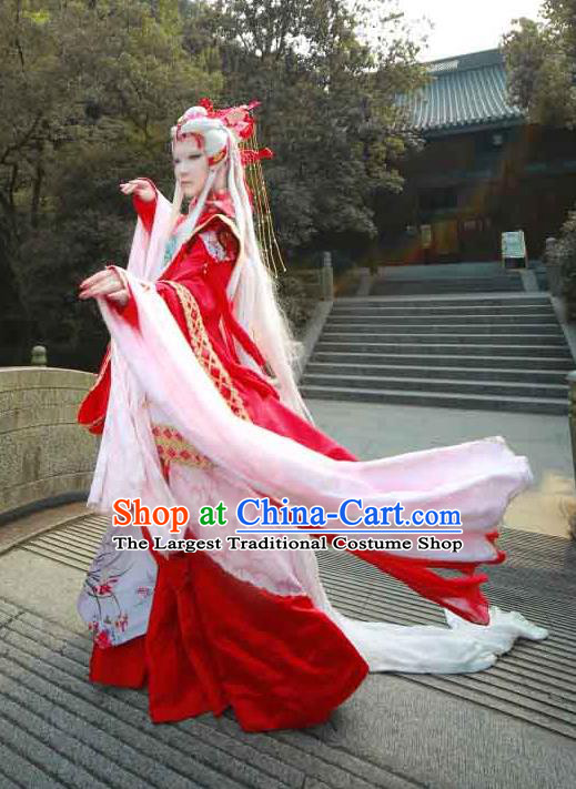 Chinese Puppet Show King Wedding Garment Costumes Ancient Swordsman Red Uniforms Traditional Cosplay Royal Highness Clothing