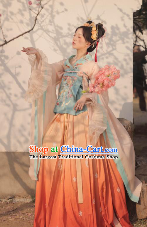 China Southern and Northern Dynasties Garment Costumes Traditional Court Beauty Historical Clothing Ancient Palace Princess Hanfu Dress Apparels