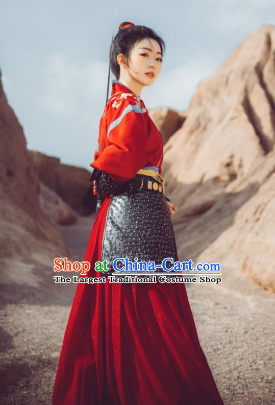 China Traditional Female General Hua Mulan Historical Clothing Ancient Southern and Northern Dynasties Swordswoman Garment Costumes