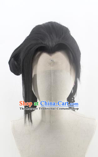 Chinese Cosplay Swordswoman Hair Accessories Ancient Young Lady Wigs Headwear Traditional Qin Dynasty Female Knight Hairpieces