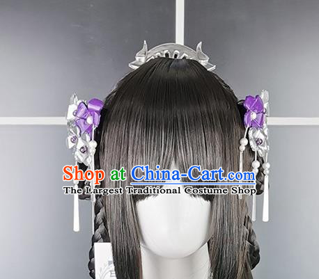 China Ancient Young Lady Hairpieces Traditional Game Role Princess Hair Accessories Cosplay Fairy Bangs Wigs and Hair Crown Headwear