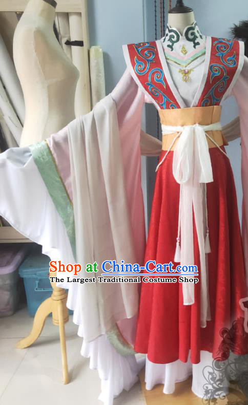 Custom Chinese Traditional Empress Red Dress Outfits Ancient Queen Clothing Cosplay Palace Beauty Garment Costumes