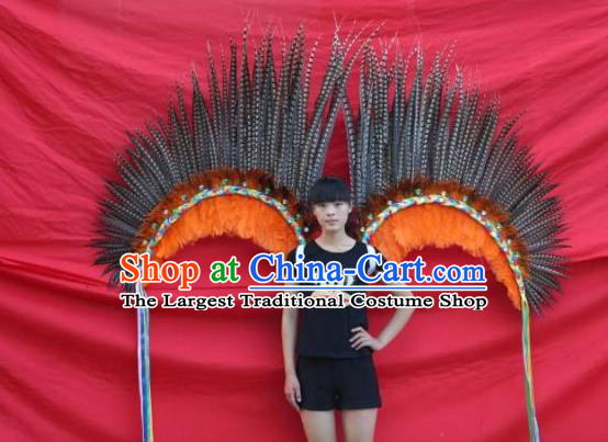 Top Brazil Parade Decorations Miami Angel Catwalks Props Stage Show Deluxe Feather Wings Opening Dance Back Accessories