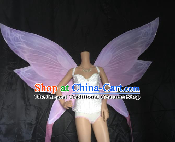 Top Cosplay Flowers Fairy Props Stage Show Pink Angel Wings Miami Catwalks Accessories Brazil Parade Back Decorations