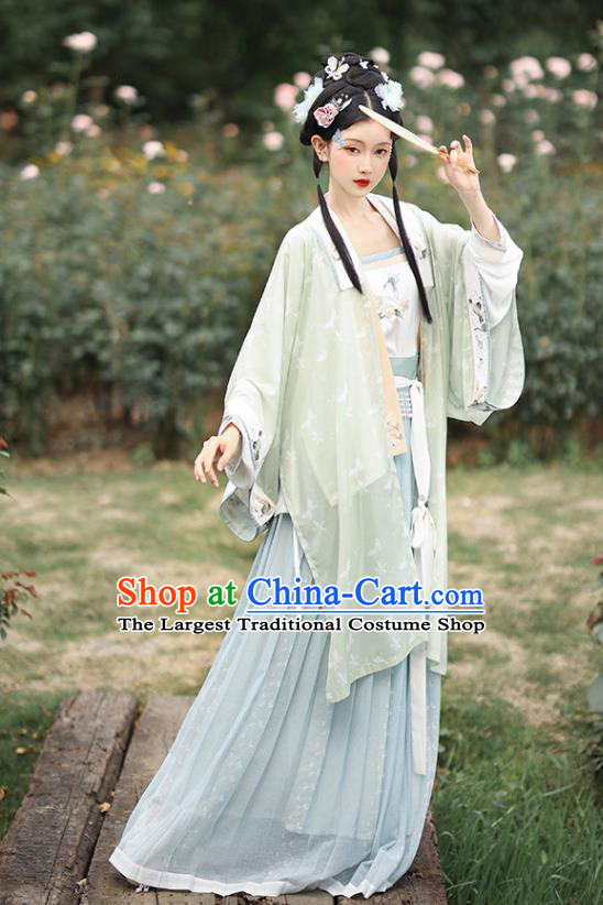 China Song Dynasty Village Girl Historical Clothing Traditional Young Lady Hanfu Dress Uniforms Ancient Female Garment Costumes