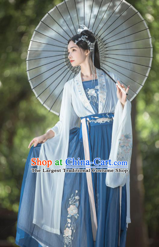 China Tang Dynasty Young Woman Garment Costumes Traditional Hanfu Dress Attire Ancient Female Swordsman Historical Clothing