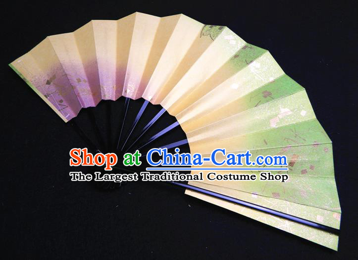 Japan Handmade Ebony Craft Fans Geisha Performance Accordion Classical Folding Fan Traditional Dance Fan