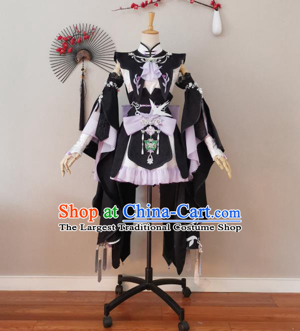 China Ancient Chivalrous Woman Short Dress Outfits Traditional JX Online Swordswoman Clothing Cosplay Fairy Garment Costumes