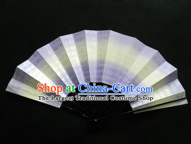 Japan Woman Lilac Accordion Handmade Ebony Fan Traditional Dance Folding Fan Geisha Performance Fan