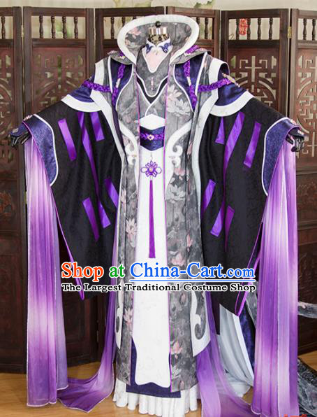 China Ancient Young Hero Garment Costumes Traditional Puppet Show Knight Uniforms Cosplay Swordsman Hanfu Clothing