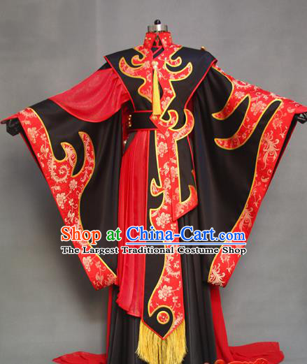 China Cosplay Female Swordsman Garment Costumes Ancient Queen Hanfu Dress Traditional Puppet Show Princess Gongsun Yue Clothing