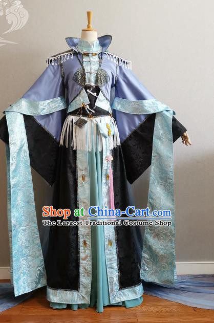 Professional Ancient Female Knight Dress Outfits Traditional Puppet Show Clothing Cosplay Swordswoman Garment Costumes