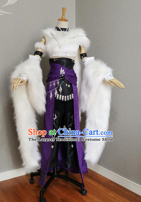 Professional China Cosplay Female Knight Garment Costumes Ancient Swordswoman Dress Outfits Traditional Game Role Clothing