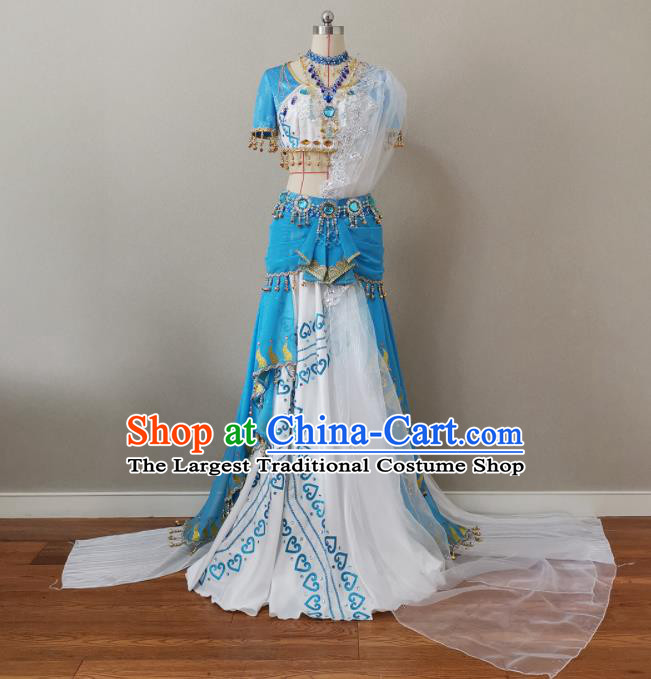 Professional Cosplay Fairy Princess Garment Costumes Indian Dance Dress Outfits Traditional Female Swordsman Clothing