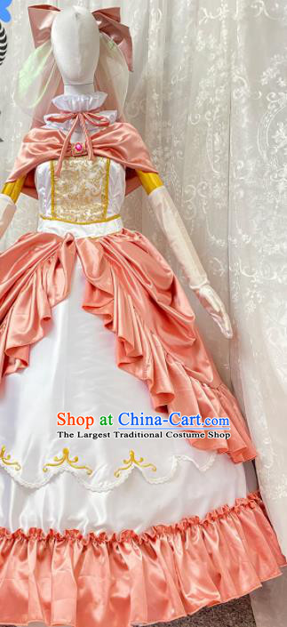 Top Cartoon Magic Girl Clothing Cosplay Baroque Princess Pink Dress Outfits Christmas Day Performance Angel Garment Costume